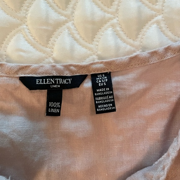 Ellen Tracy linen pink blouse - Picture 9 of 10
